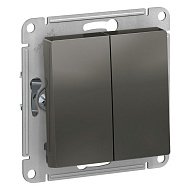 Переключатель 2-клавишный Systeme Electric AtlasDesign Сталь сх.6, ATN000965