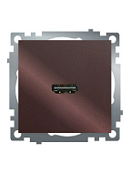 Розетка HDMI 2.1 Type A STEKKER GLS00-7118-04 Катрин шоколад 50064